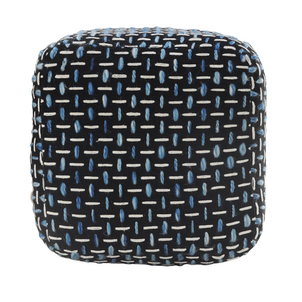 LR Home Havana 34022 Black White Blue Pouf
