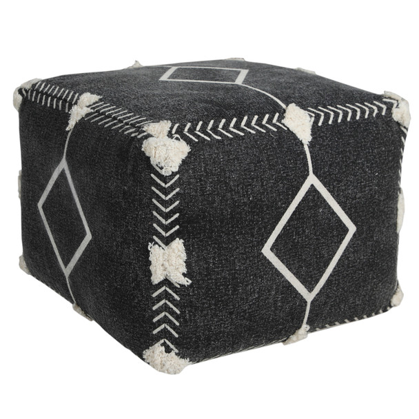 LR Home Avant-garde 34048 Black White Pouf