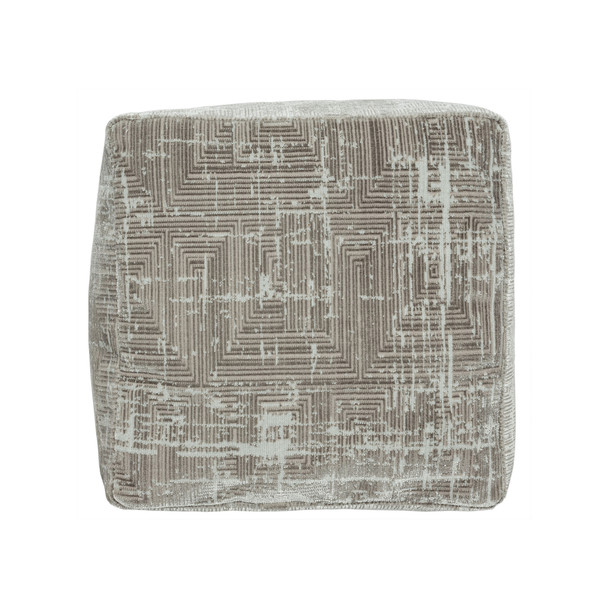 LR Home Milano 34106 Gray Ivory Pouf