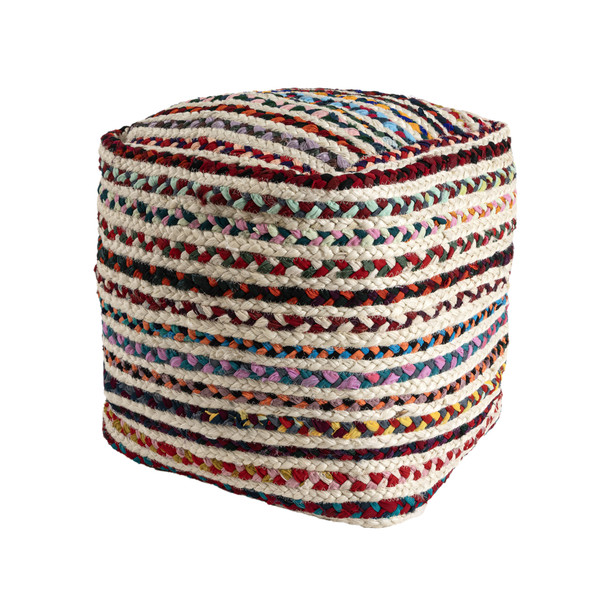 LR Home Shashi Pouf 34238 Multi White Pouf