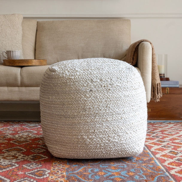 LR Home Shashi Pouf 34241 White Pouf