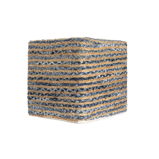 LR Home Serena 34242 Denim Beige Pouf