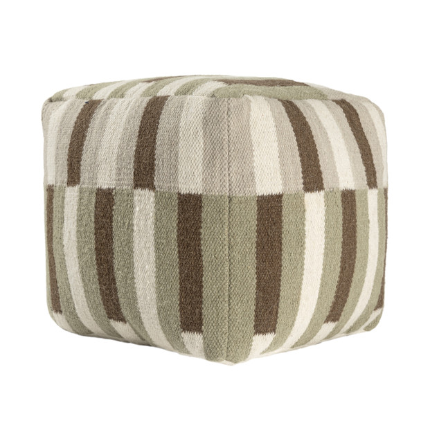 LR Home Bauhaus 34277 Ivory Brown Pouf