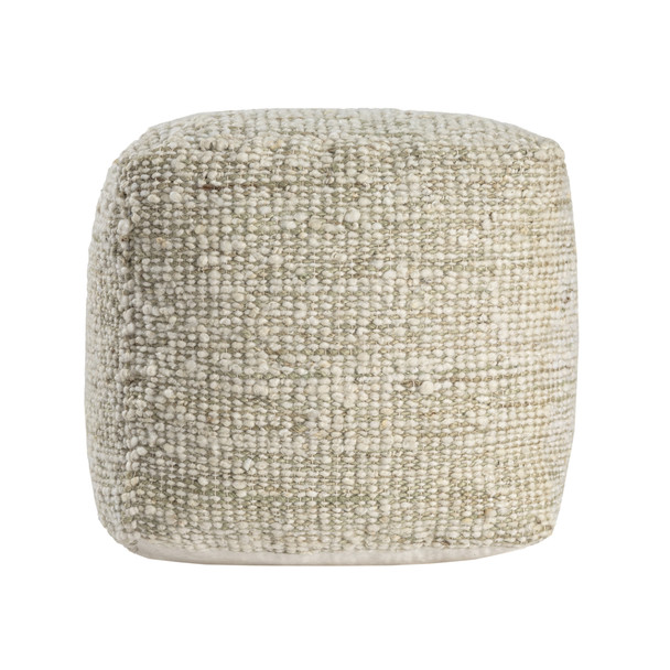 LR Home Savanna 34278 Ivory Green Pouf