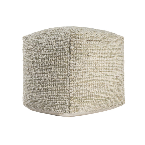 LR Home Savanna 34278 Ivory Green Pouf