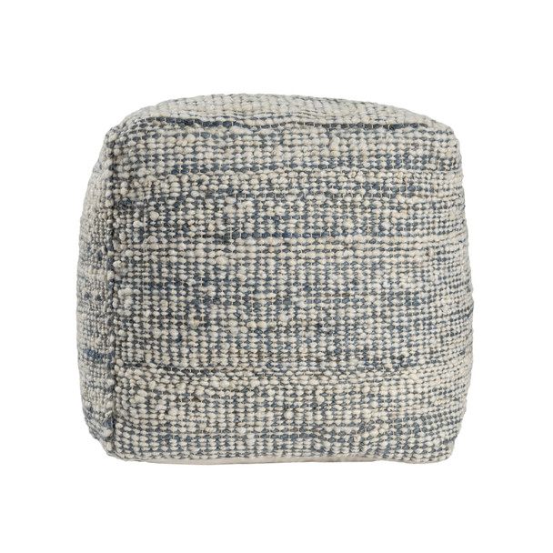 LR Home Savanna 34279 Ivory Blue Pouf