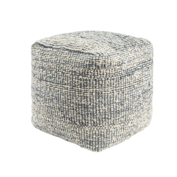 LR Home Savanna 34279 Ivory Blue Pouf
