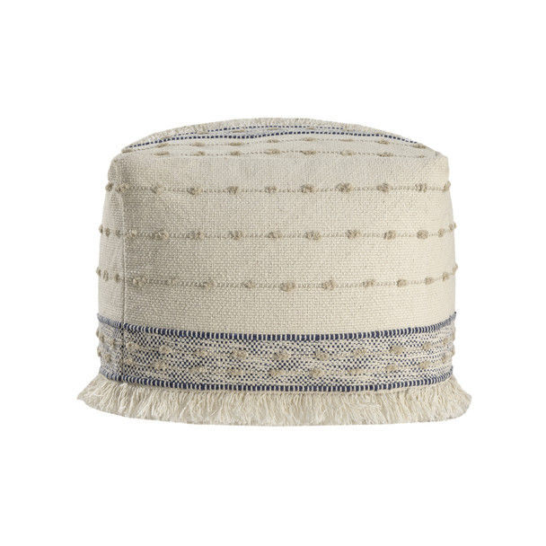 LR Home Monarch 34300 Blue Ivory Pouf
