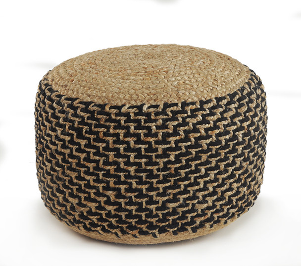 LR Home Spruce 99761 Natural Black Pouf