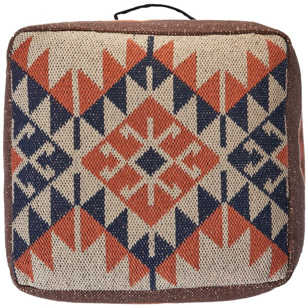 LR Home Zion 99768 Brown Orange Pouf