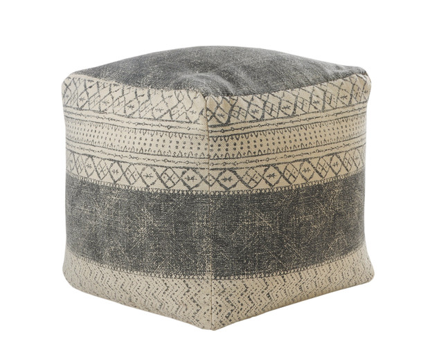 LR Home Pacifica 99771 Gray Beige Pouf