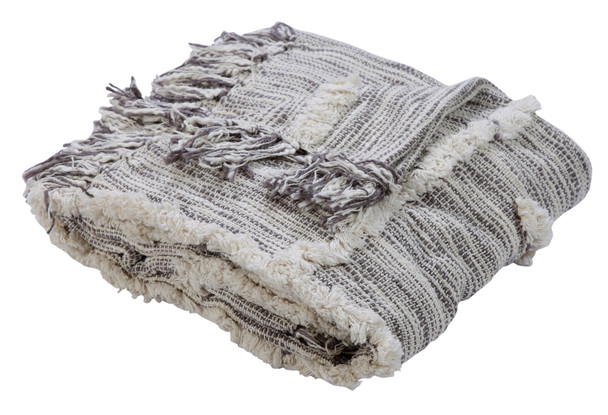 LR Home Dayton 80144 Gray Natural Throw