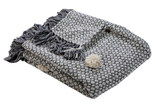 LR Home Dayton 80149 Gray Black Throw