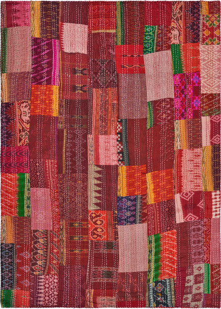 LR Home Kantha 80157 Crimson Throw