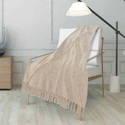 LR Home Diamond 80177 Birch Cream Throw