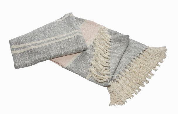 LR Home Irvine 80183 Gray Blush Multi Throw