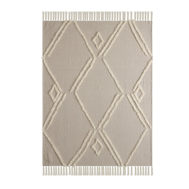 LR Home Diamond 80185 Beige Cream Throw