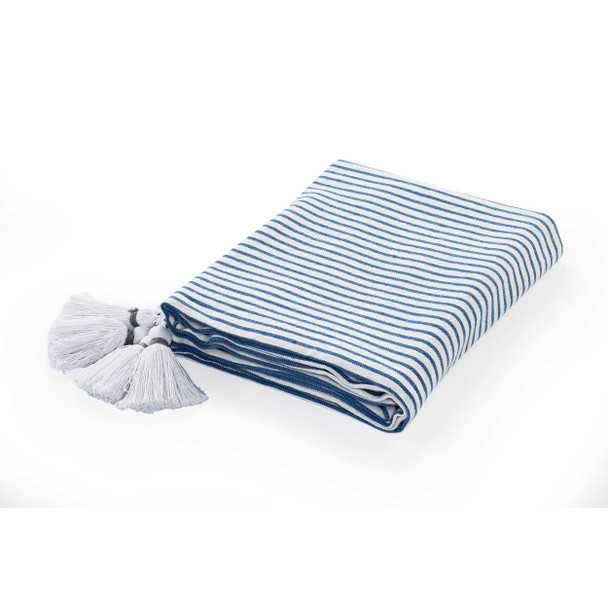LR Home Insignia 80216 Blue Ivory Throw