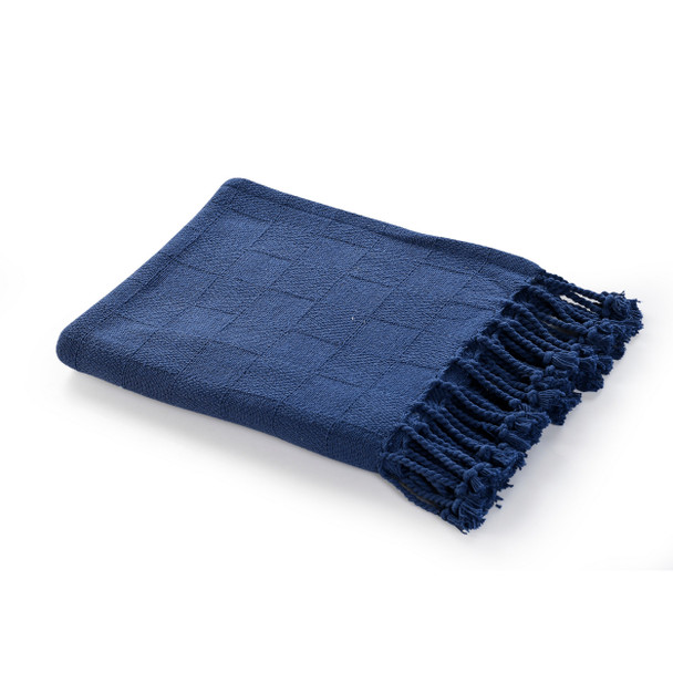 LR Home Heather 80218 True Navy Throw