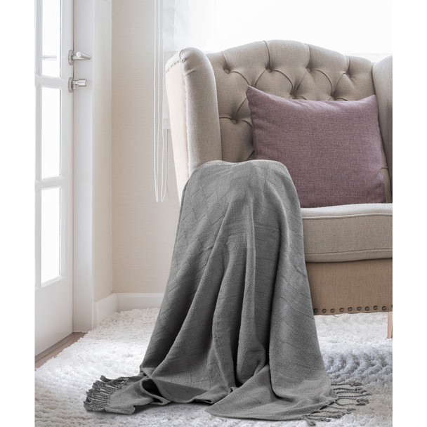 LR Home Heather 80263 Light Gray Throw