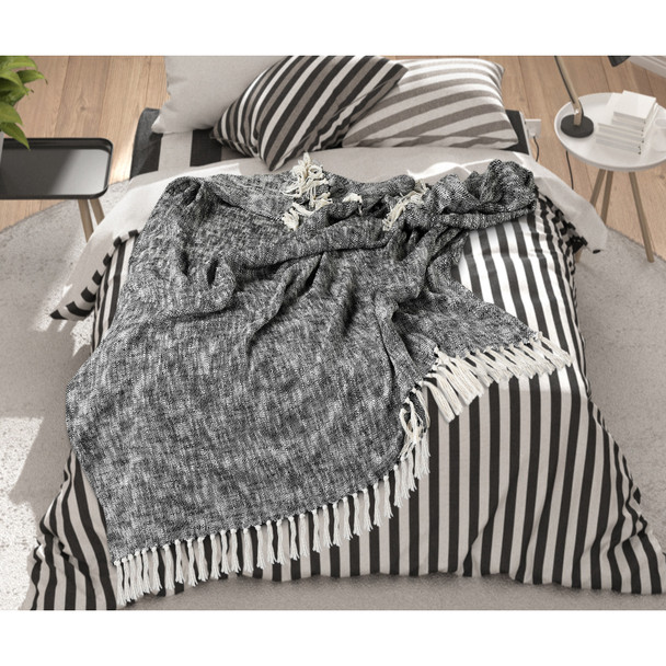 LR Home Denmark 80267 Jet Black Ivory Throw