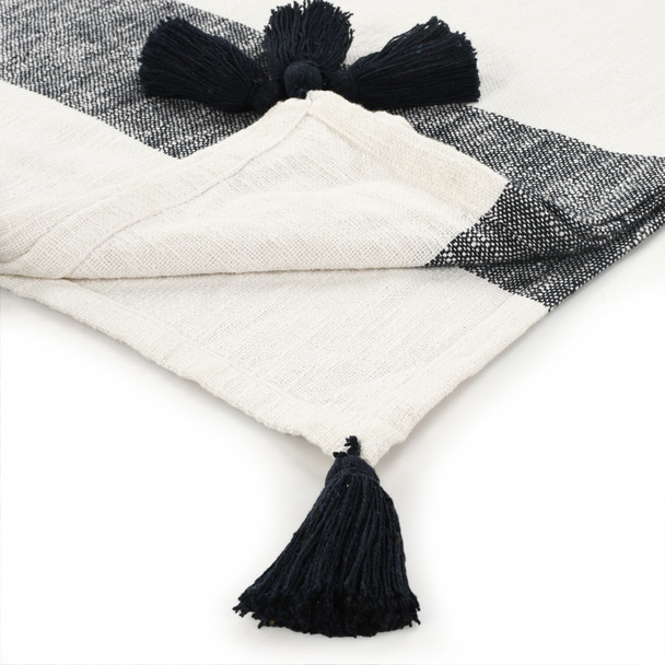 LR Home Borderline 80277 Black White Throw