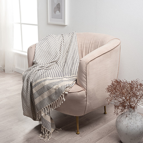 LR Home Breezy 80307 Navy Ivory Throw