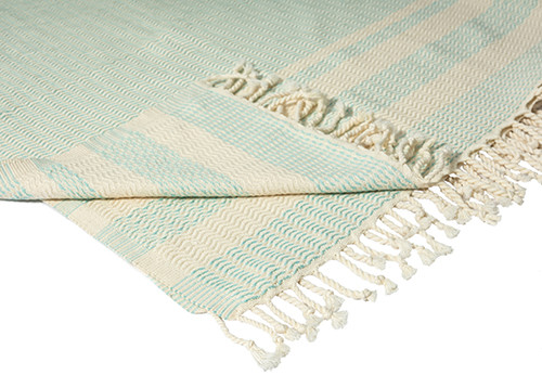 LR Home Breezy 80310 Light Turquoise Ivory Throw