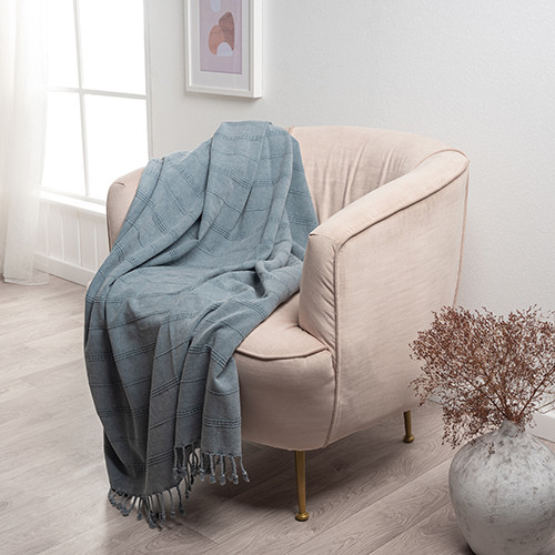 LR Home Silas 80312 Bluish Gray Throw