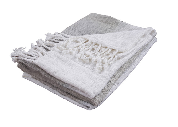 LR Home Iridescence 81152 Gray White Throw Blanket