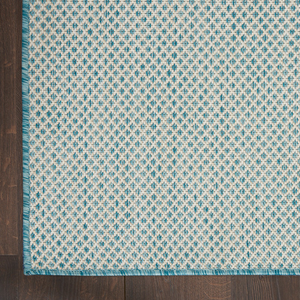 Nourison Courtyard COU01 Ivory Aqua Rug