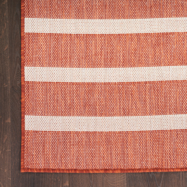 Nourison Positano POS03 Terracotta Ivory Rug