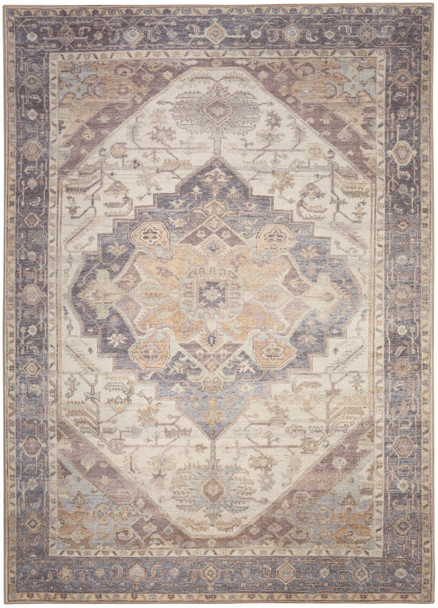 Nourison Vintage Washables VWS13 Ivory Purple Rug