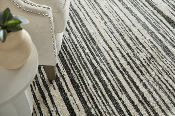 Feizy Colton 8A56F Black Ivory Area Rug