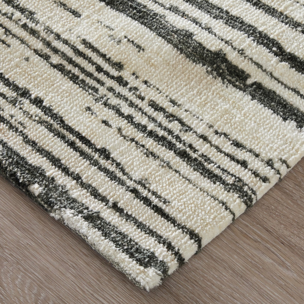Feizy Colton 8A56F Black Ivory Area Rug