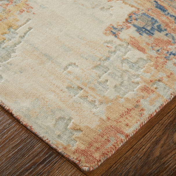 Feizy Jaxson 39PWF Gray Orange Ivory Area Rug