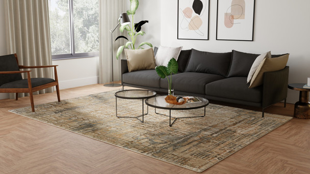 Feizy Jaxson 39PZF Ivory Tan Gray Area Rug