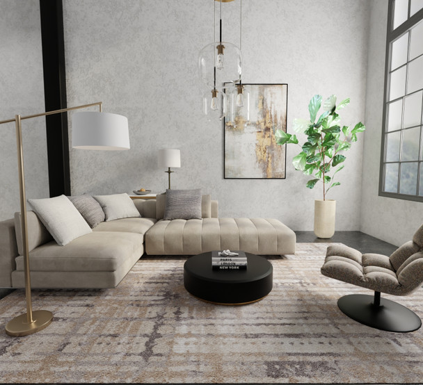 Feizy Skyview 39QBF Brown Tan Ivory Area Rug