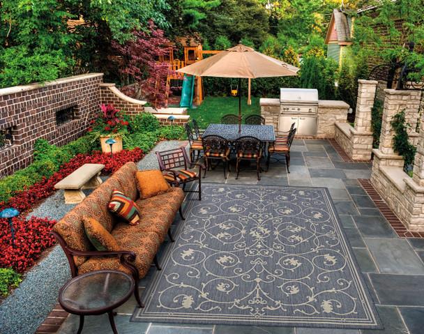Couristan Palo Santo PS04 4001 Ensenada Pool Blue Rug