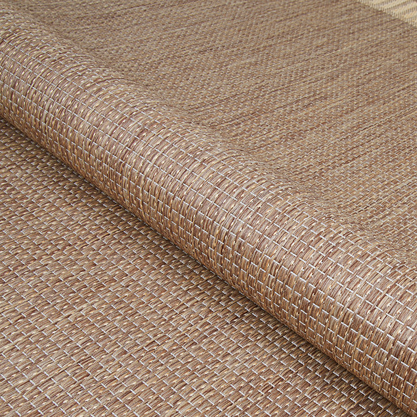 Couristan Recife 1681 1500 Wicker Stitch Cocoa Natural Rug