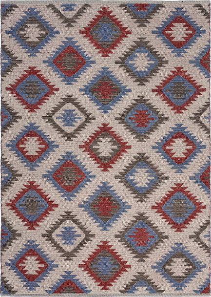 LR Home Aurora 81536 Red Blue Rug