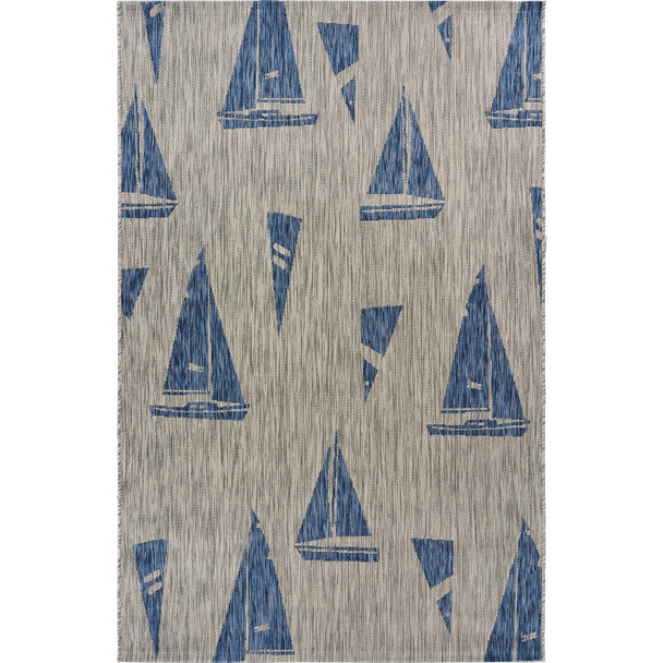 LR Home Catalina 81502 Gray Navy Rug