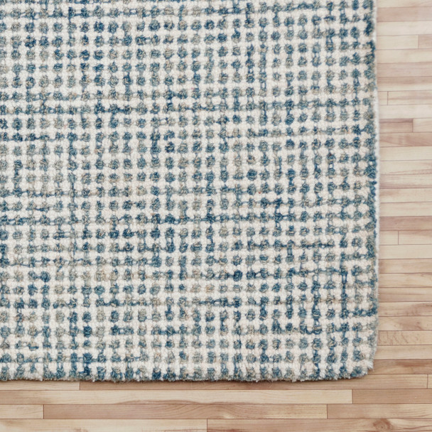 LR Home Criss Cross 82202 Teal Cream Rug