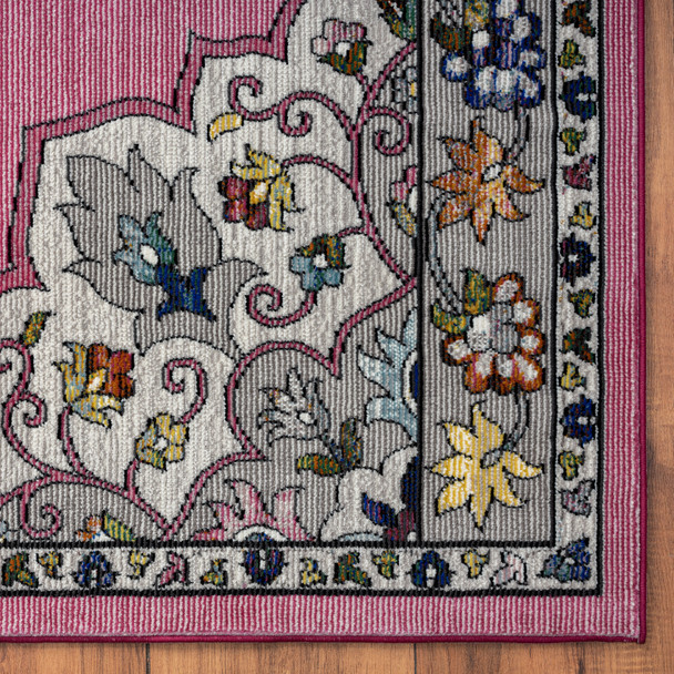 LR Home Gala 81384 Multi Pink Ivory Gray  Rug