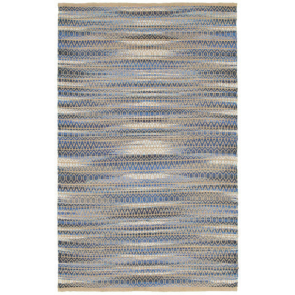 LR Home Natural Fiber 03330 Blue Rug