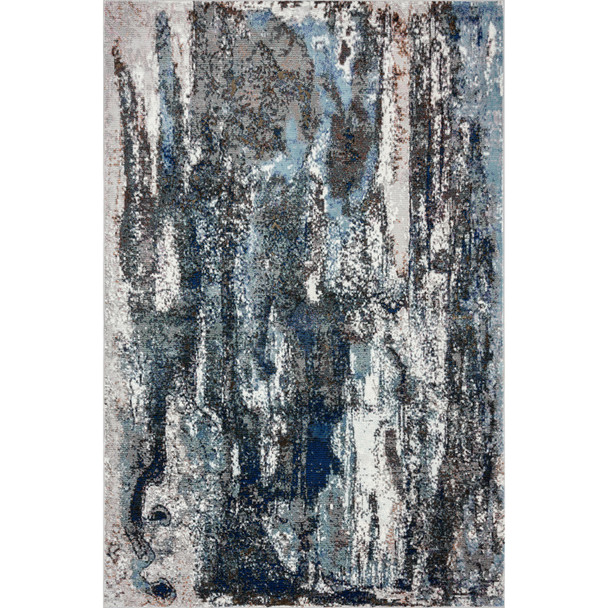 LR Home Revolution 81802 Navy Blue Gray White Rug