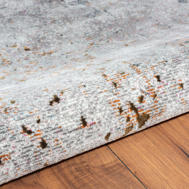 LR Home Revolution 81804 Gray Cream Rust Pink Rug