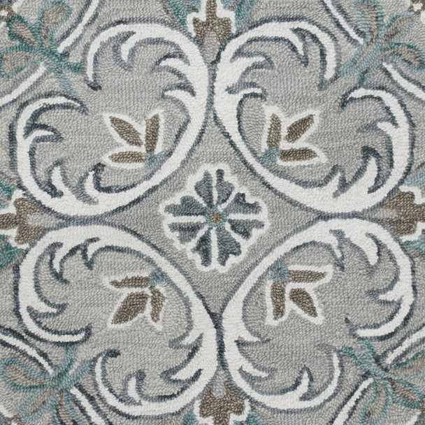LR Home Sinuous 54152 Taupe Gray Blue Rug