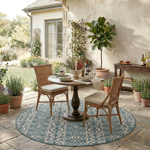 LR Home Sunshower 81250 Teal Rug