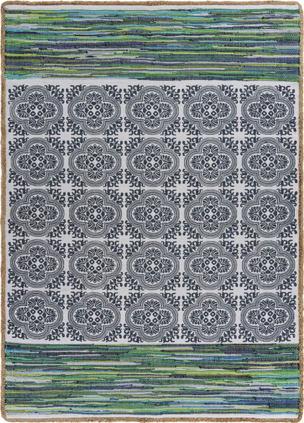 LR Home Vogue 99971 Navy Green Rug